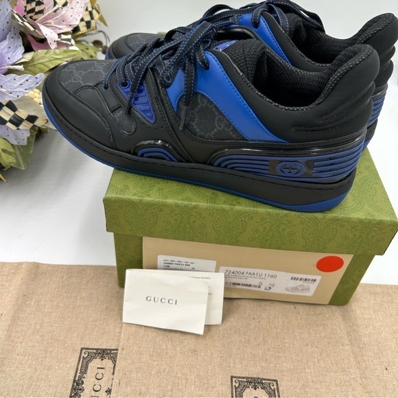 Gucci Black and Blue Men's Sneakers - Picture 6 of 11
